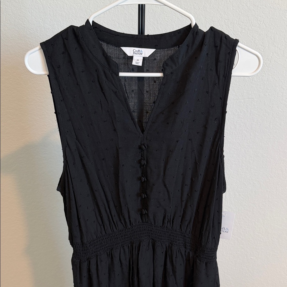 Croft & Barrow Black Sleeveless Midi Dress - Picture 2 of 6
